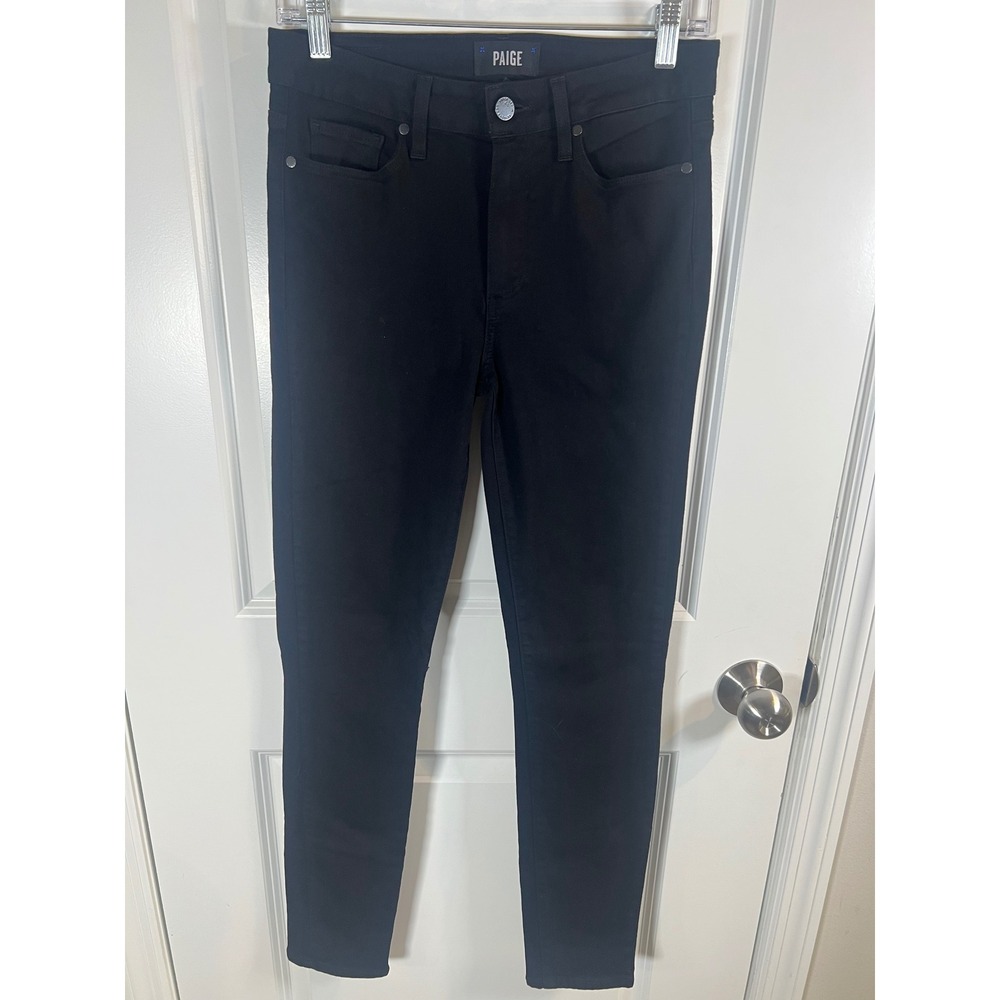 Paige Womens Skinny Jeans Solid Black Size 27‎